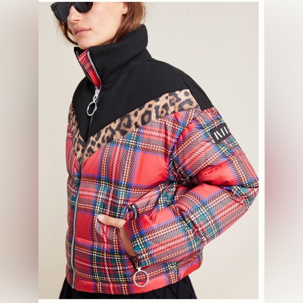 Anthropologie NVLT jovial plaid puffer jacket
